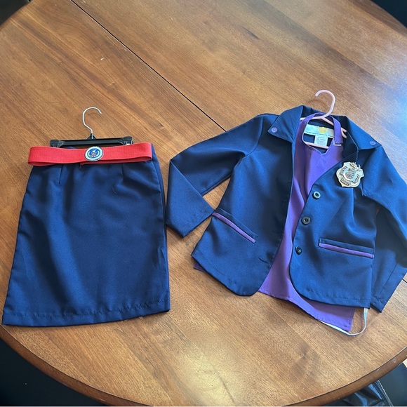PBS Kids’ Odd Squad Agent Uniform skirt suit in Navy and Purple - Picture 3 of 14